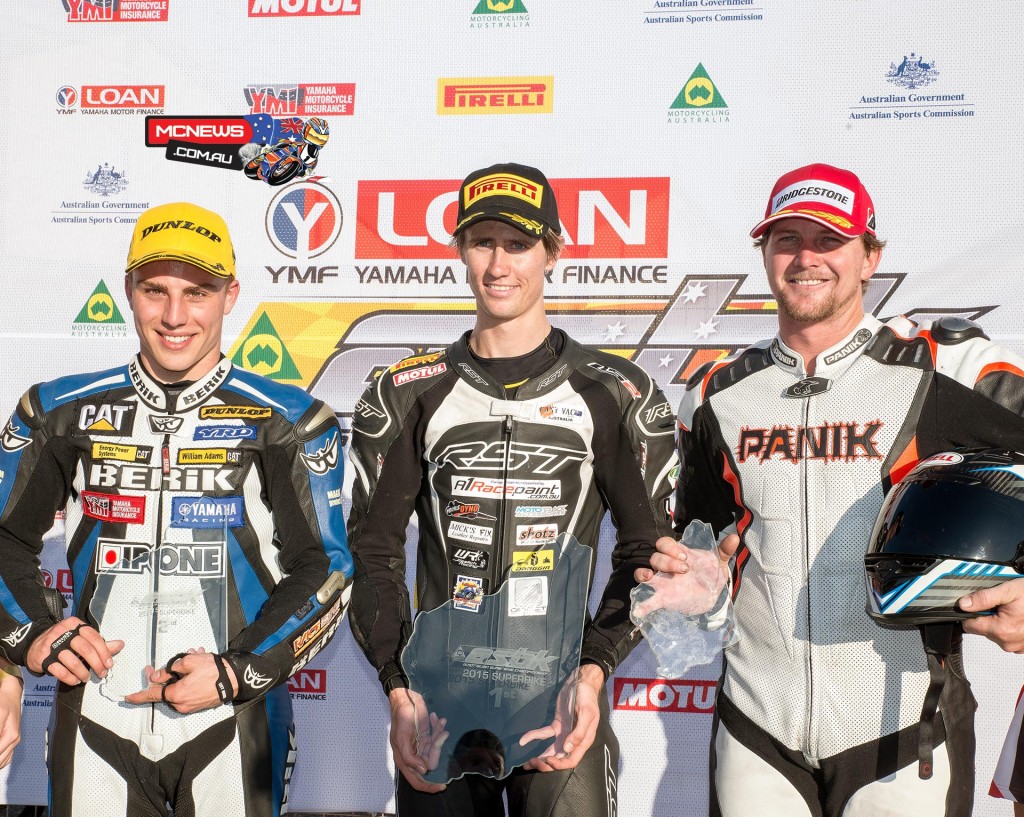 ASBK 2015 -  Round Three - Australian Superbike Race Two - Wanneroo Raceway - Outright Podium