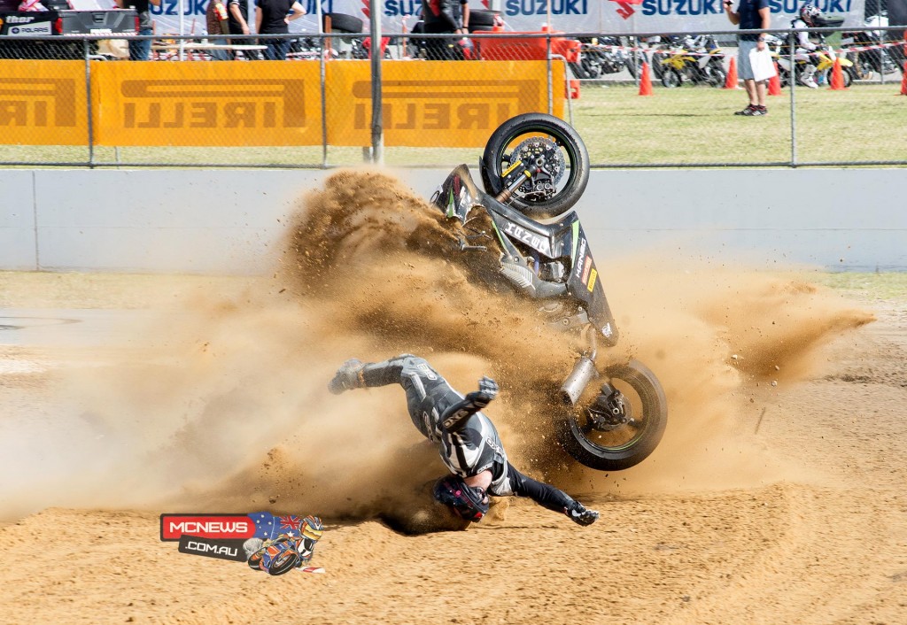 Adam Chambers crashed heavily during first qualifying at Wanneroo today