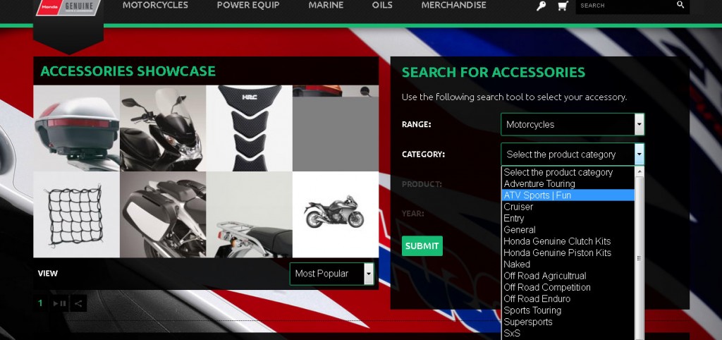 Motorcycle Accessories - Honda on-line Catalogue