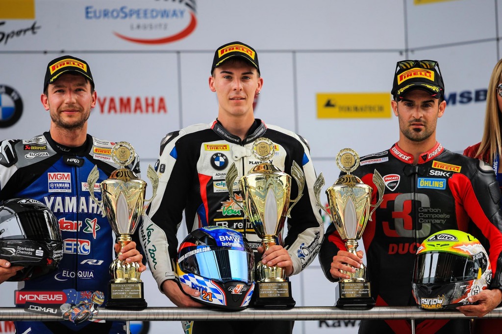 Markus Reiterberger won the opening round of the 2015 IDM SBK Championship at Lausitzring
