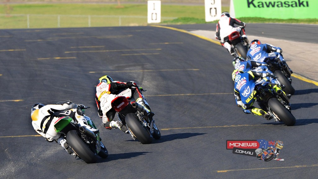 FX-ASC 2015 Round Three SMP - Saturday AFX-SBK Race Two - Jamie Stauffer leads - Image by Keith Muir