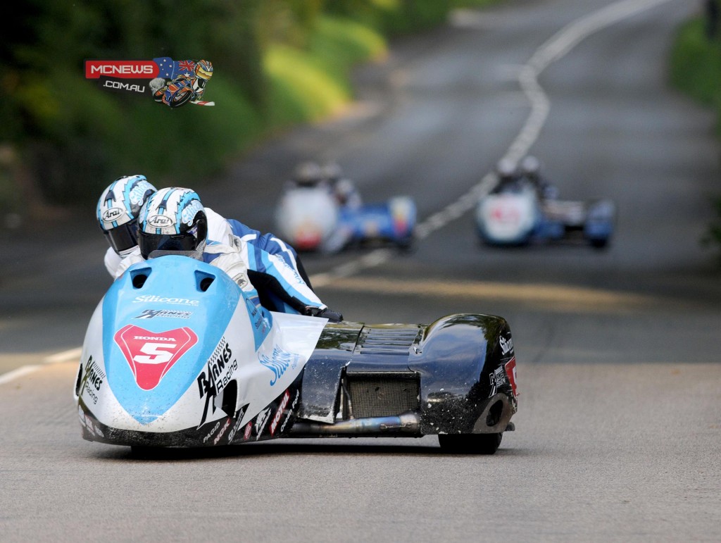 John Holden/Dan Sayle quickest sidecar at 114.742, five seconds faster than Molyneux.