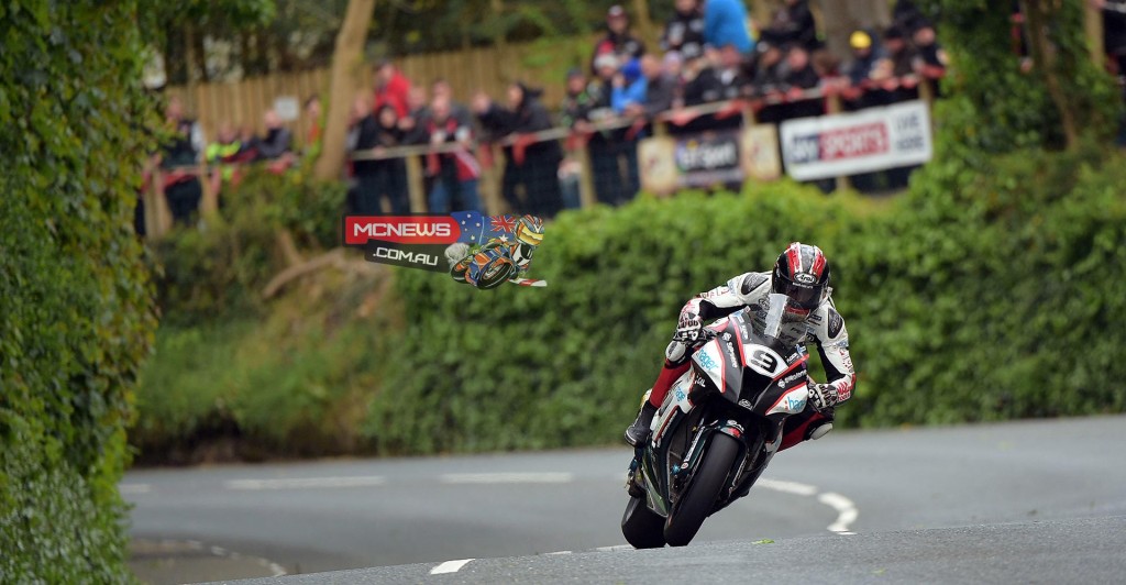 Ian Hutchinson heads the Superbike field and was first to break the 130mph barrier at TT 2015 on his second lap with a speed of 130.266.