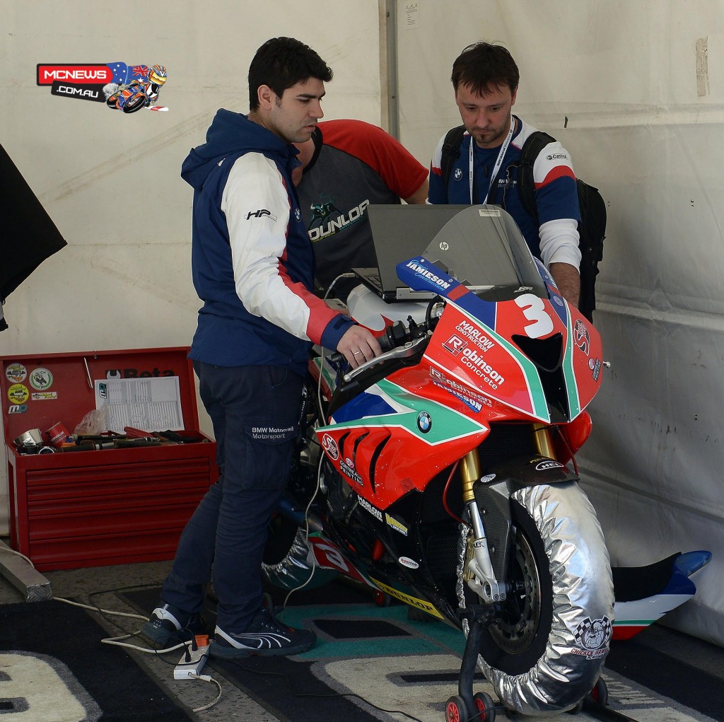 Mechanics fettle Michael Dunlop's BMW