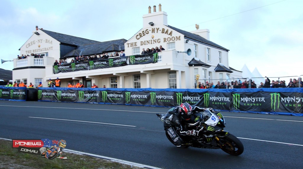 Ian Hutchinson, riding for Team Traction Control Yamaha, took first place in Monster Energy Supersport Race 2 at the 2015 IOM TT
