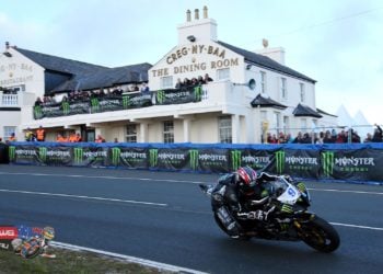 Ian Hutchinson, riding for Team Traction Control Yamaha, took first place in Monster Energy Supersport Race 2 at the 2015 IOM TT