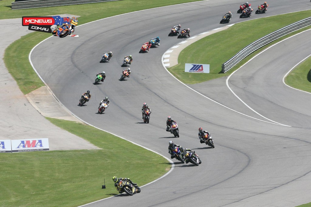 Joe Roberts (27) was the class of the field in the Superstock 600 final.