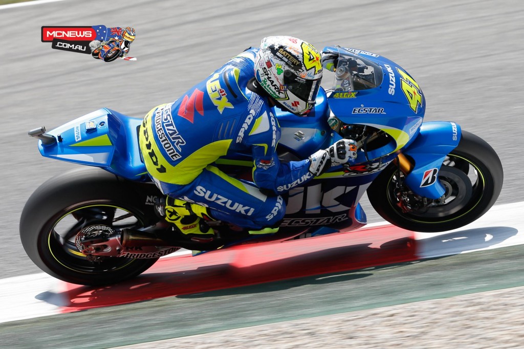 Team Suzuki Ecstar rider Aleix Espargaro lapped close to record pace to top the opening day practice timesheets in front of a delighted home crowd at the Catalan Grand Prix