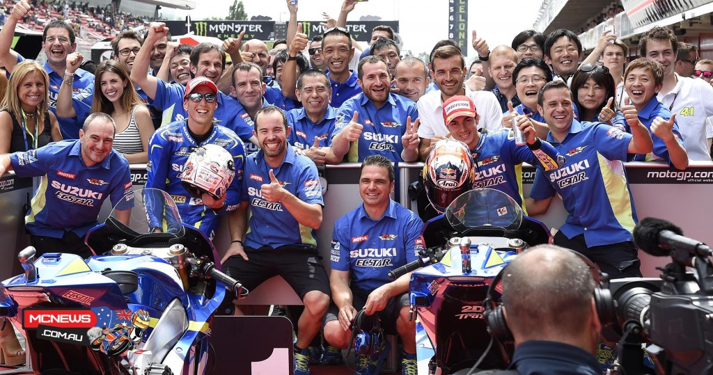 Team SUZUKI ECSTAR grabbed a historic result  during qualifying for the Grand Prix of Catalunya as they took first-and second places on the grid with riders Aleix Espargaro and Maverick Viñales.