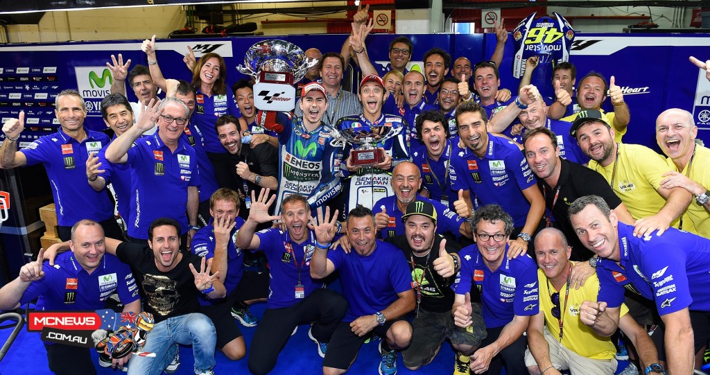 Yamaha celebrate their second 1-2 finish of MotoGP 2015