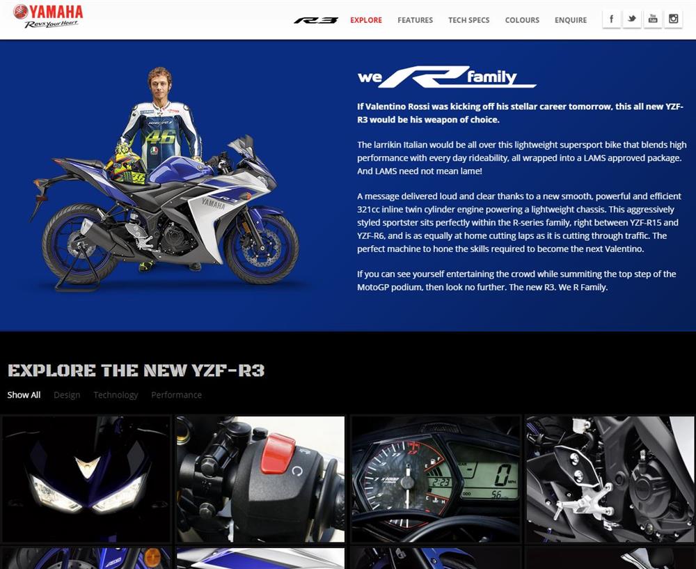 Yamaha YZF-R3 Microsite