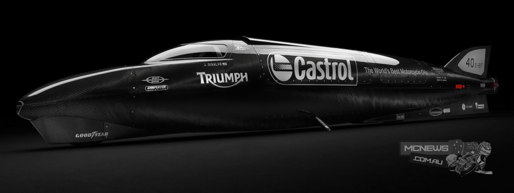 Guy Martin to pilot world speed record attempt on Triumph Rocket III Streamliner powered by two 2.3-litre Triumph Rocket III engines, producing 1,000 hp