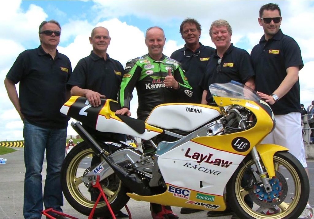 Ian Lougher with the LayLaw bike and team