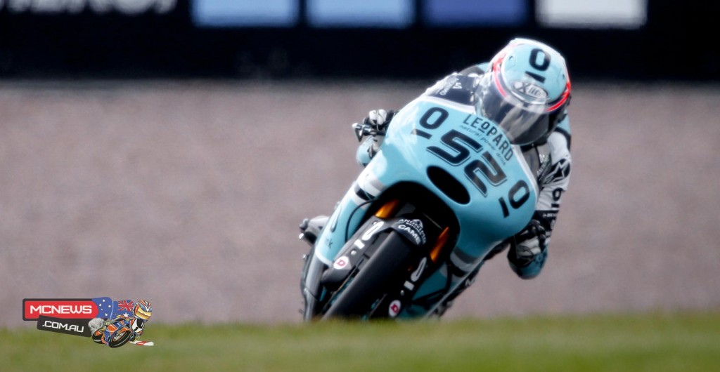 Leopard Racing rider Danny Kent shows why he’s the current championship leader on the opening day of practice for the German GP.