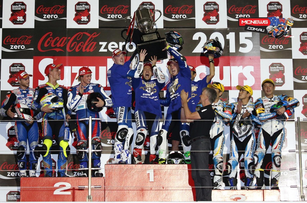 Katsuyuki Nakasuga and Pol Espargaro with Bradley Smith win Suzuka 8 Hours 2015