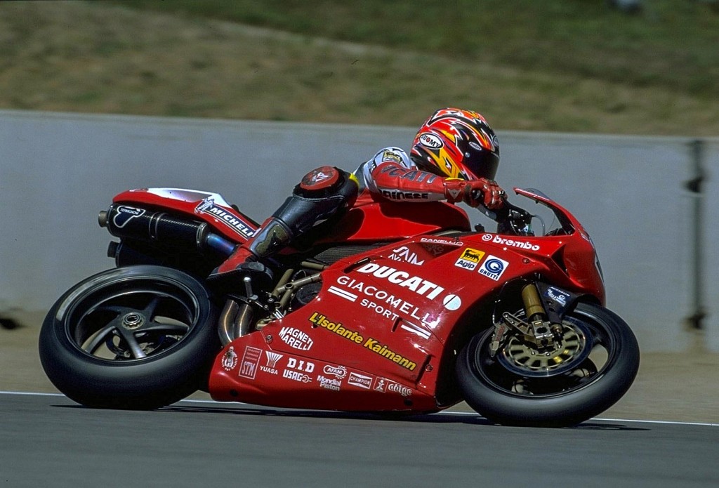 Troy Corser (USA) was on pole position at Laguna Seca in 199