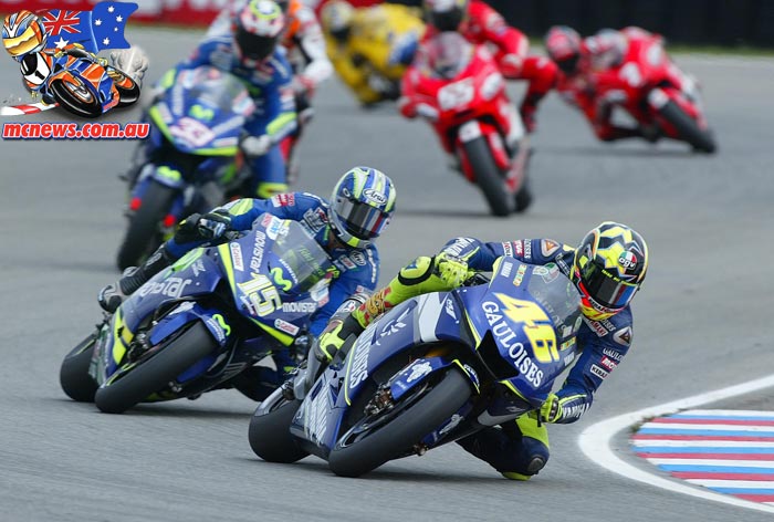 Valentino Rossi on his way to victory at Brno in 2005