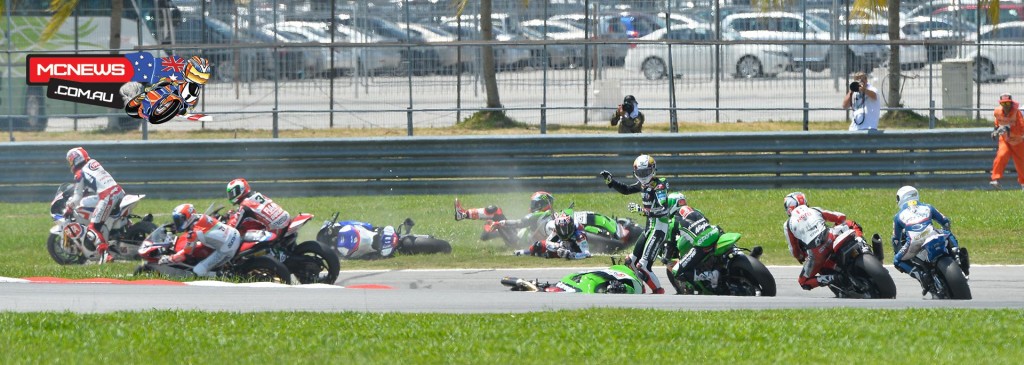 First race tumble at Turn 2 - 2014