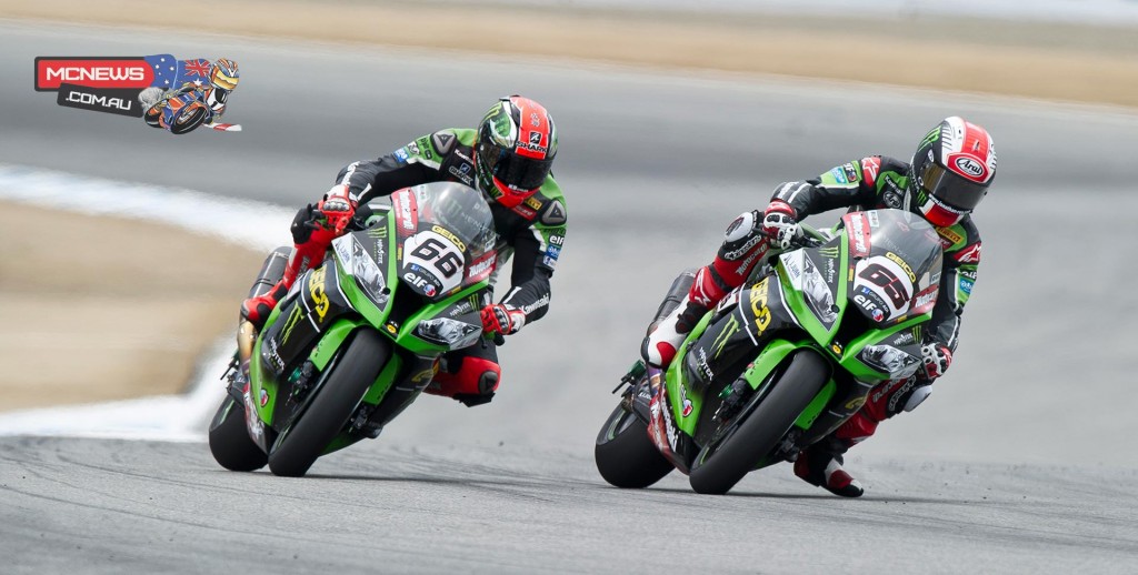 World SBK 2015 - Laguna Seca - Jonathan Rea leads Tom Sykes