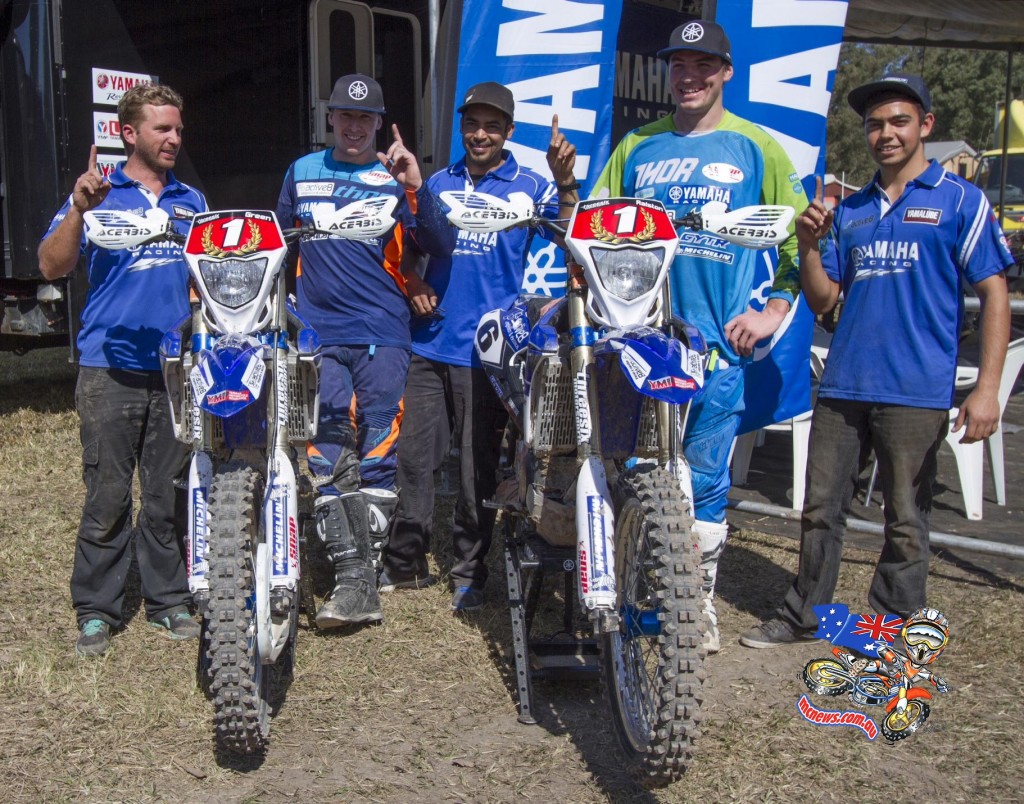 The Active8 Yamalube Yamaha team celebrate two national championships