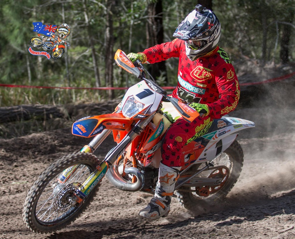 Motorex KTM Off-Road Racing Team rider Toby Price signed-off on his immediate AORC career in perfect style with another outright win in Round 12 of the 2015 Yamaha Australian Off-Road Championship in Monkerai on Sunday (John Hamilton/Mad Dog Images).