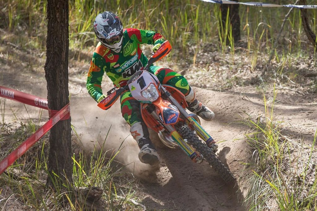 KTM’s Off-Road Racing legend Toby Price (top) finished off his AORC career for the immediate future with a massive win aboard the KTM 300 EXC two-stroke.
