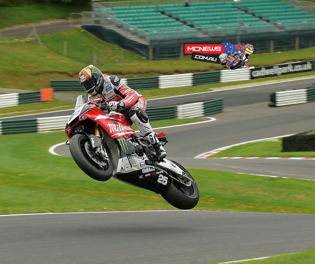 Josh Brookes leaps the Mountain at Cadwell Park
