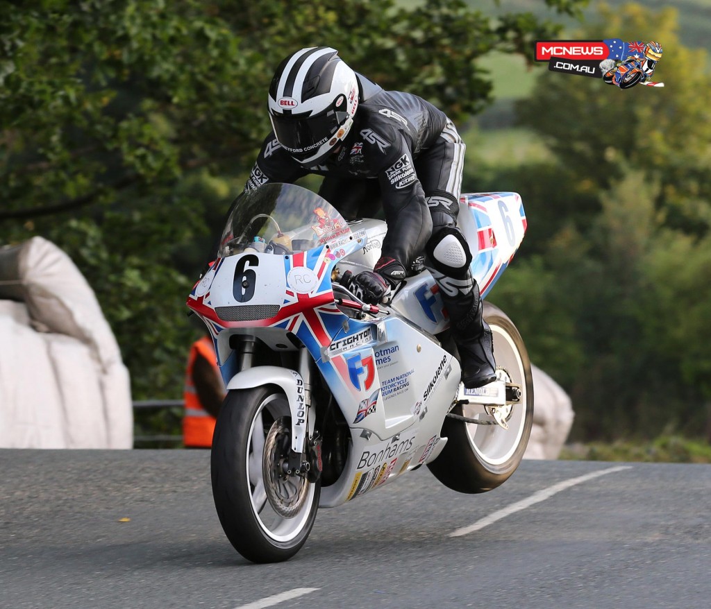 William Dunlop riding the National Motorcycle Museum rotary Norton during the Friday Classic TT Qualifying session