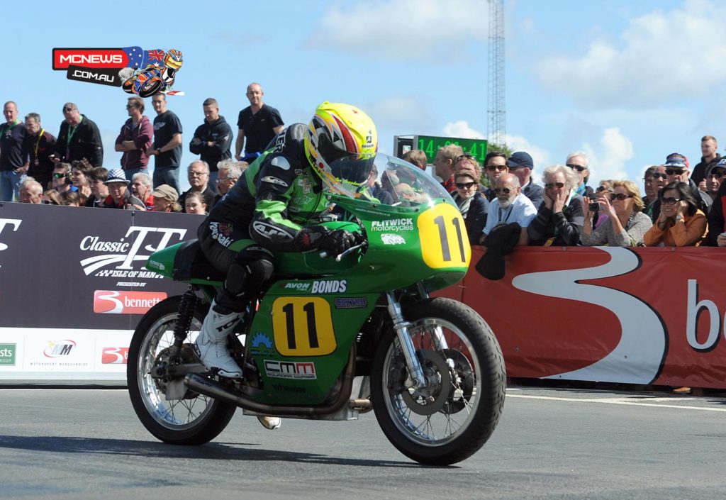 Ian Lougher sets off on the Paton on his way to winning the 2014 Bennetts 500cc race