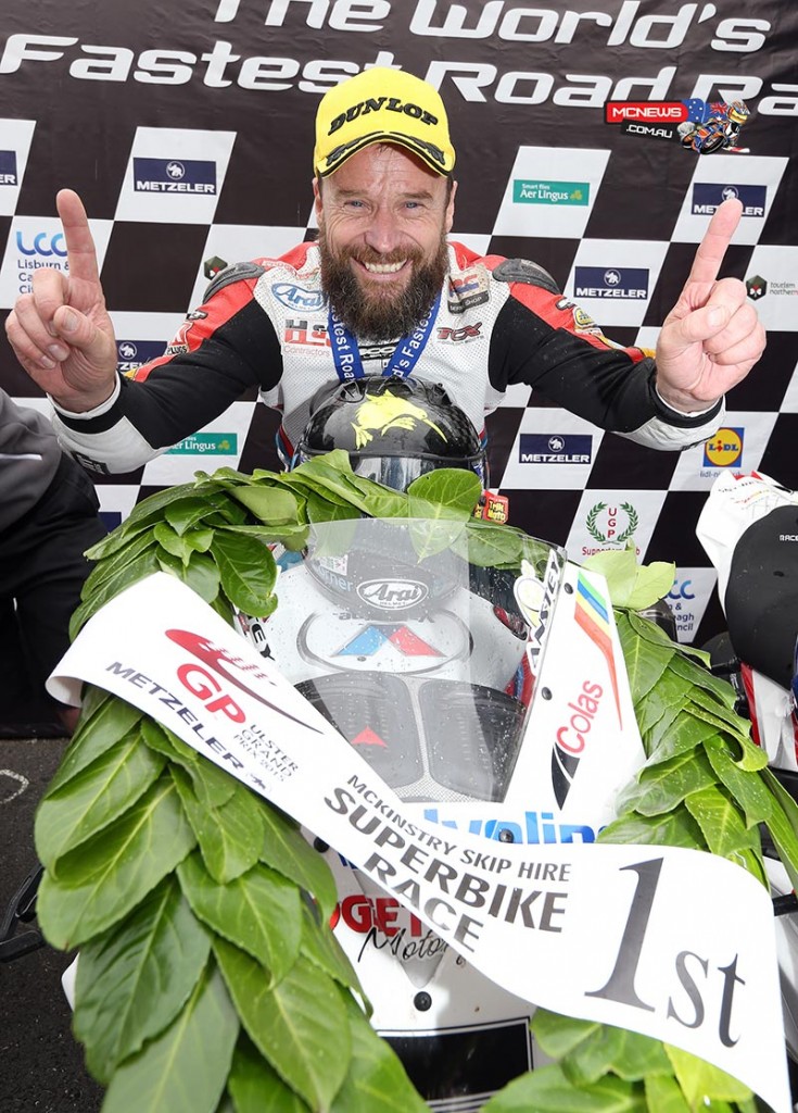 Bruce Anstey won the opening Superbike race at the Ulster Grand Prix