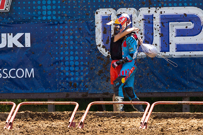 Marvin Musquin's wife Mathilde was there to support him. (Photo: Chris Ortiz)
