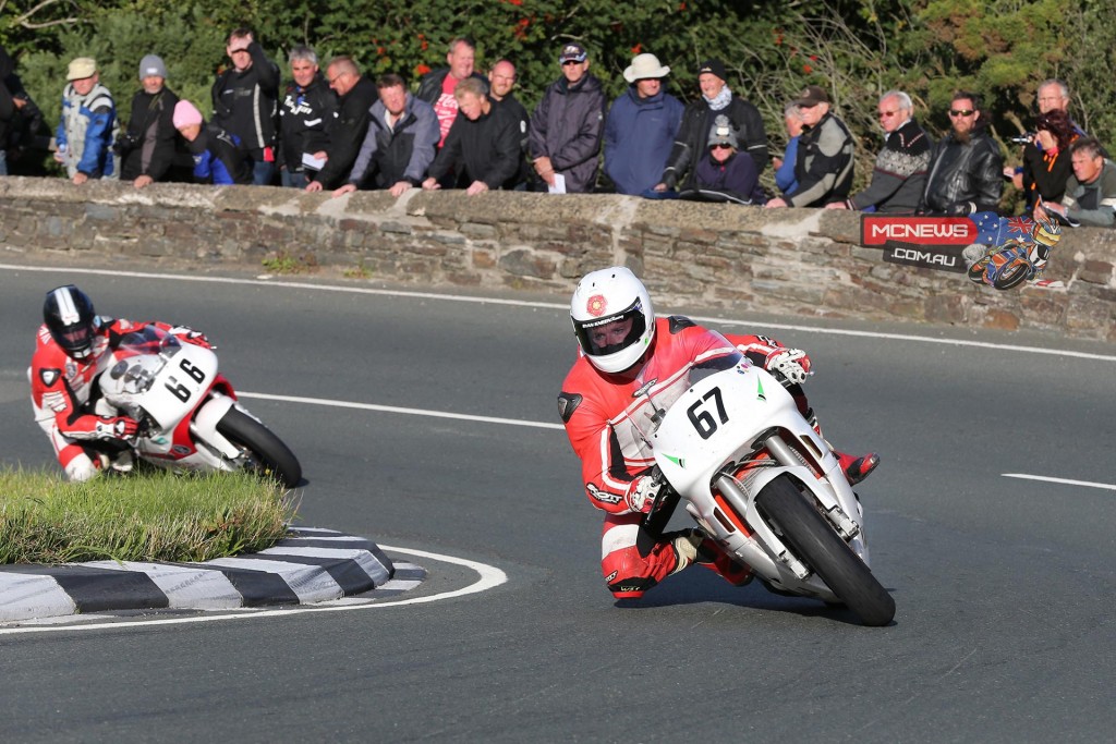 Ryan Kneen leads James Cowton on the road and on time during the Motorsport Merchandise F2 race
