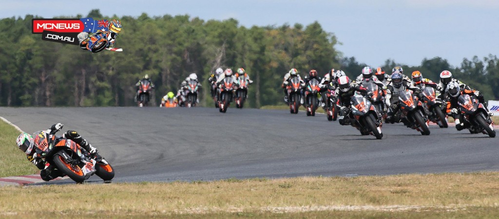 Anthony Mazziotto III (516) won his home race in the KTM RC 390 Cup final on Sunday.