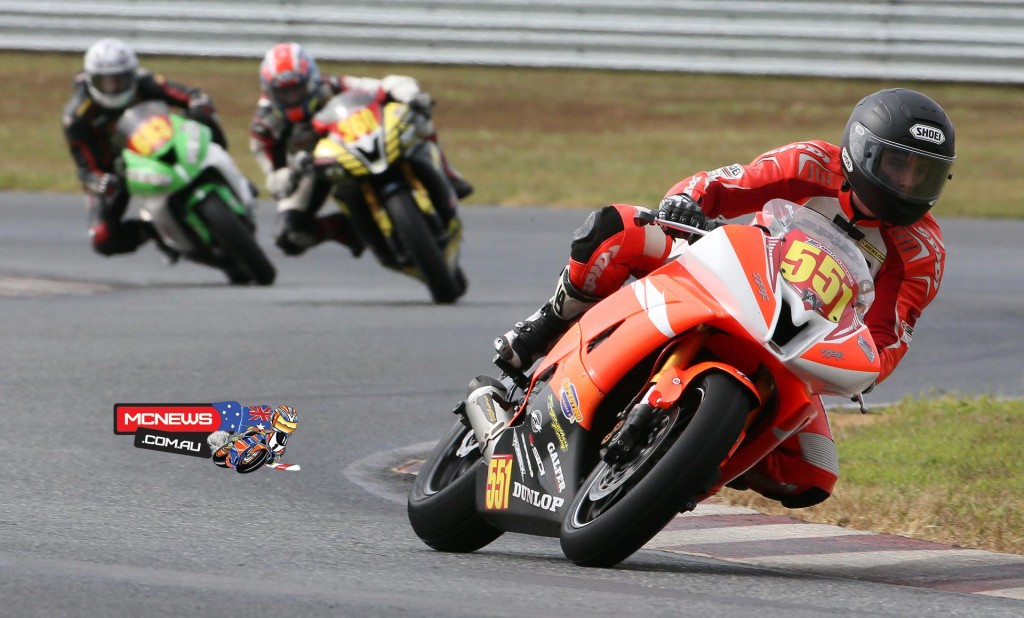 Michael Gilbert won his first-career Superstock 600 race in a race held in iffy conditions.