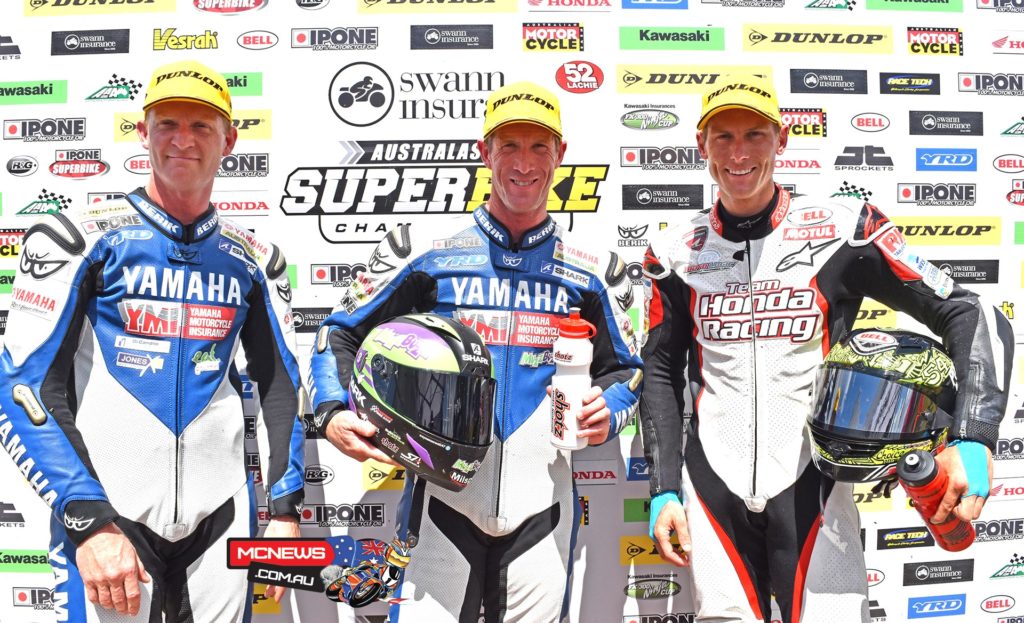 Swann Australasian FX Superbike Championship 2015 - Round Six - Winton Motor Raceway - Ipone Superbike Race Two Podium