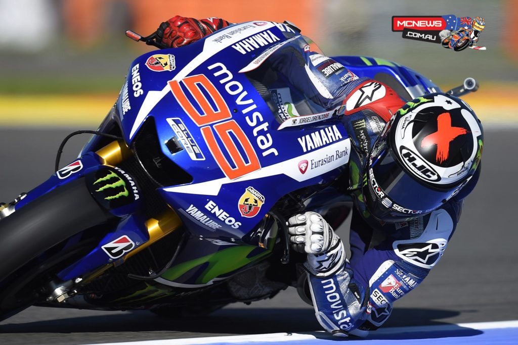 Jorge Lorenzo finished on top of the combined timesheets after Friday’s tension-fuelled Practice at the Valencia GP ahead of Marquez and Pedrosa, with his title rival and teammate Valentino Rossi in fifth.