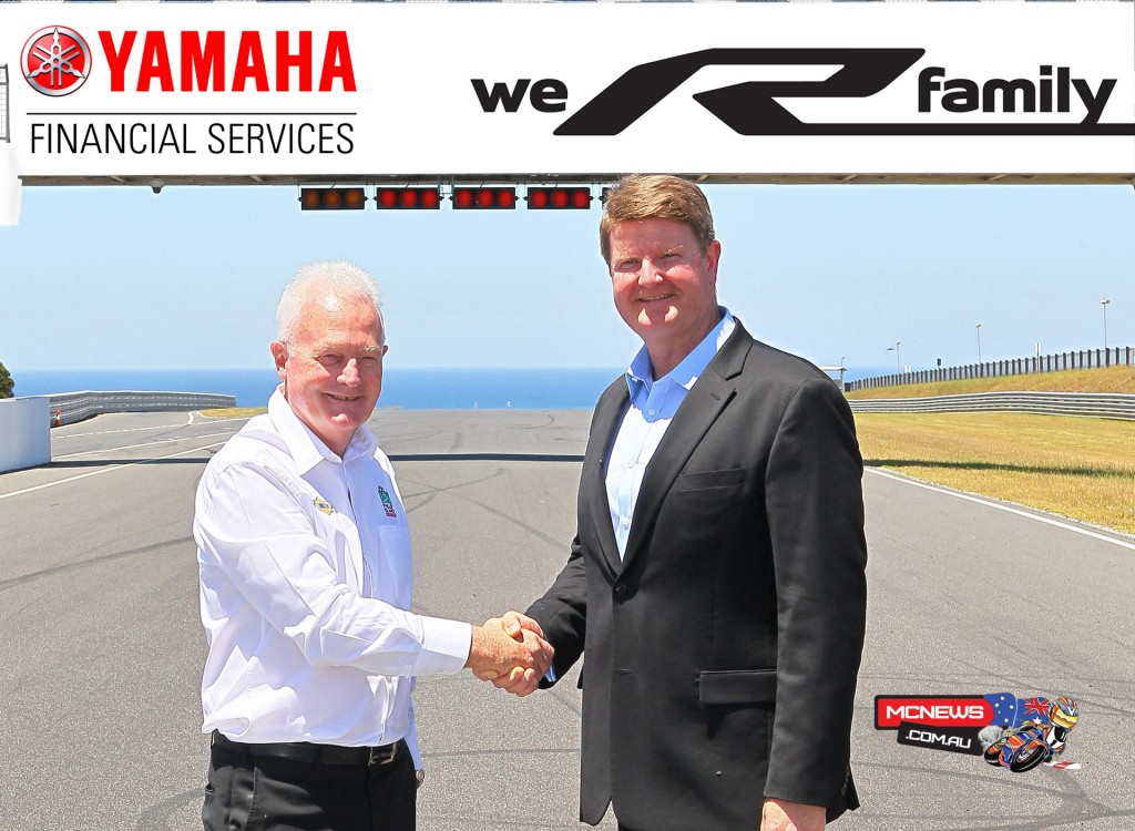 Phillip Island's Fergus Cameron with Brad Ryan, General Manager of Yamaha Motor Finance Australia