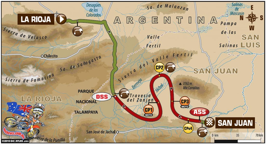 Dakar 2016 - Stage 11 Map