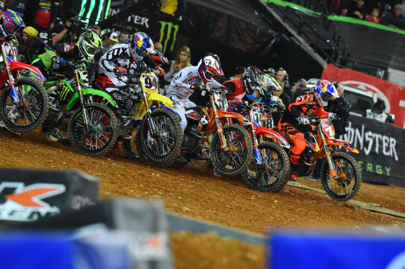 Ryan Dungey continues to lead the 450SX Class Championship. Photo Credit: Simon Cudby
