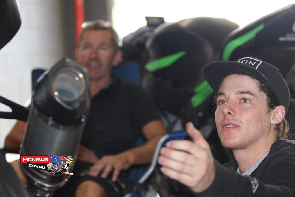 Australian Superbike Test - February 2016 - Phillip Island - Image by Mark Bracks - Robbie Menzies with Troy Bayliss