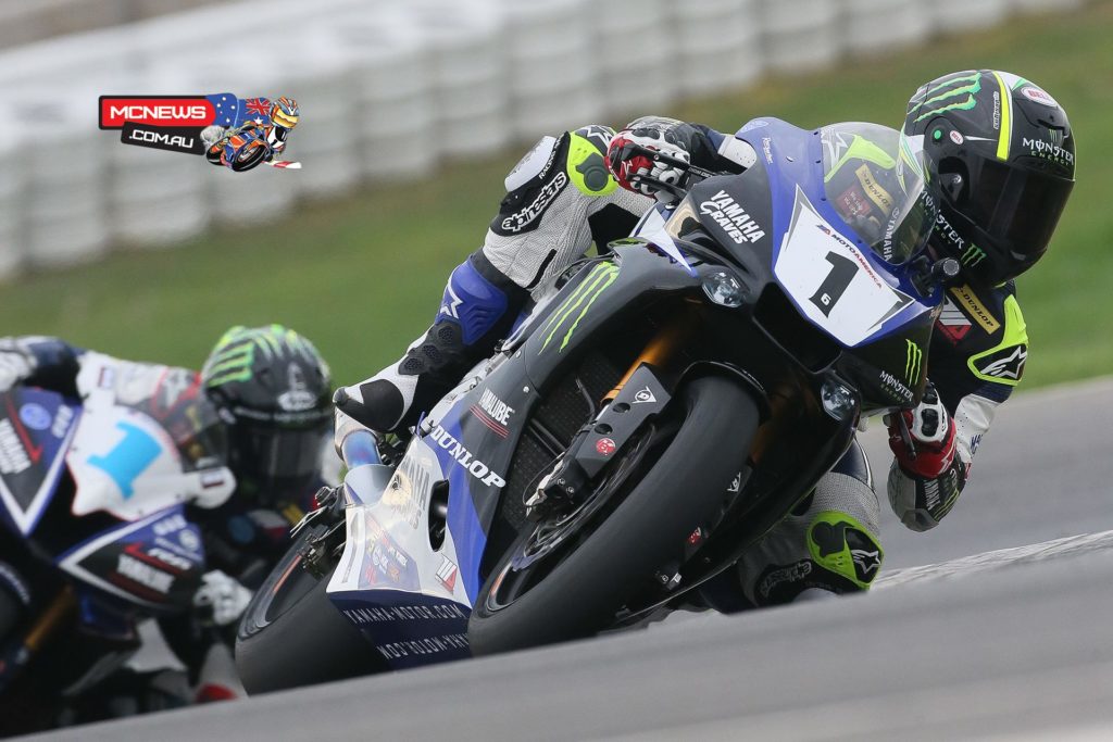 MotoAmerica Superbike Champion Cameron Beaubier leads Supersport Champion JD Beach during a two-day test at Thund