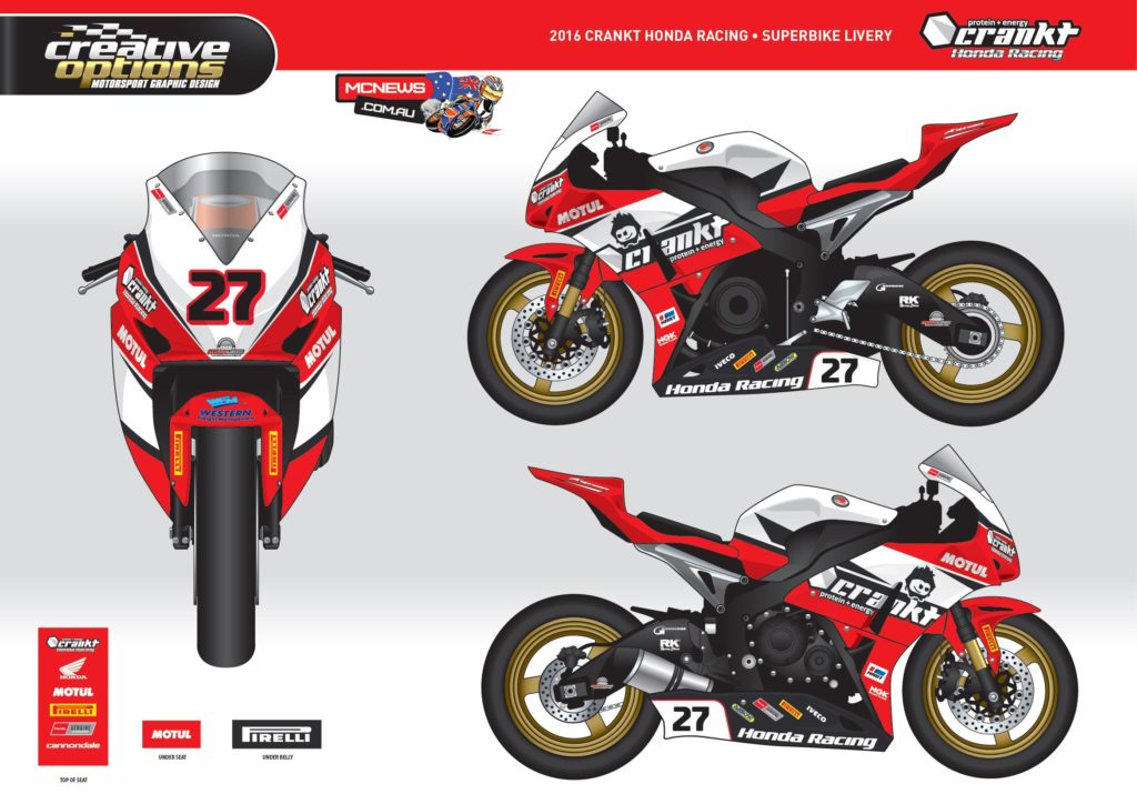 Crankt Team Honda Racing - Superbike Graphics 2016