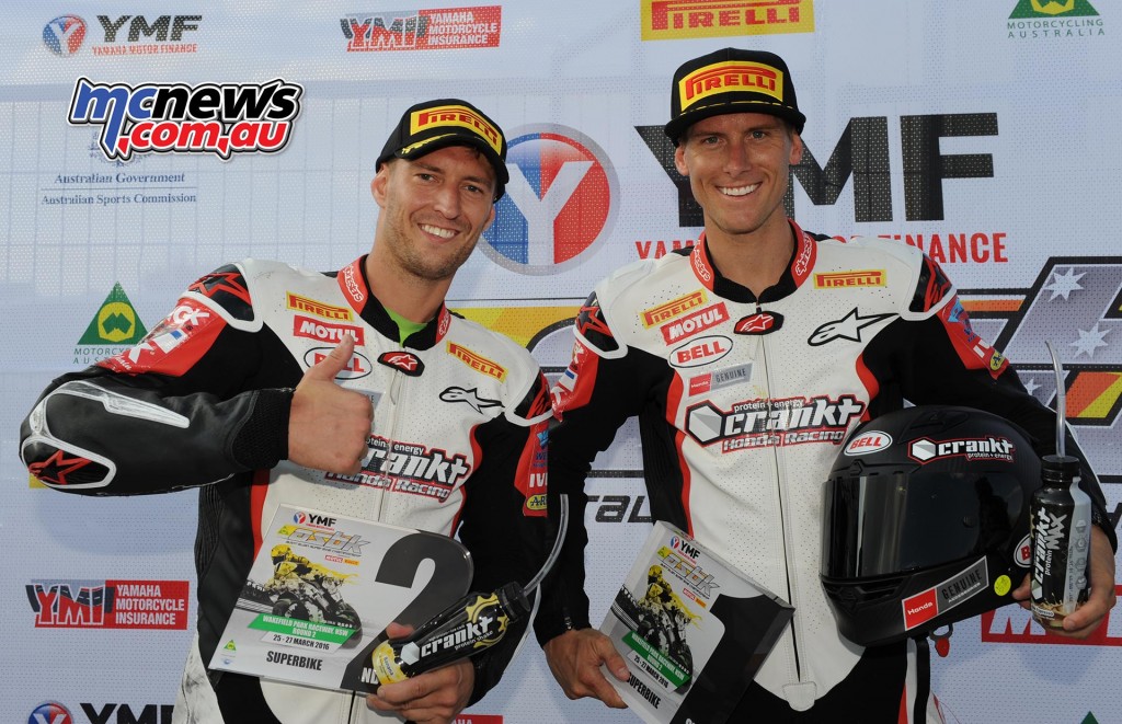 Troy Herfoss and Anthony West 1/2 - ASBK 2016 - Round Two - Wakefield Park - Image by Keith Muir