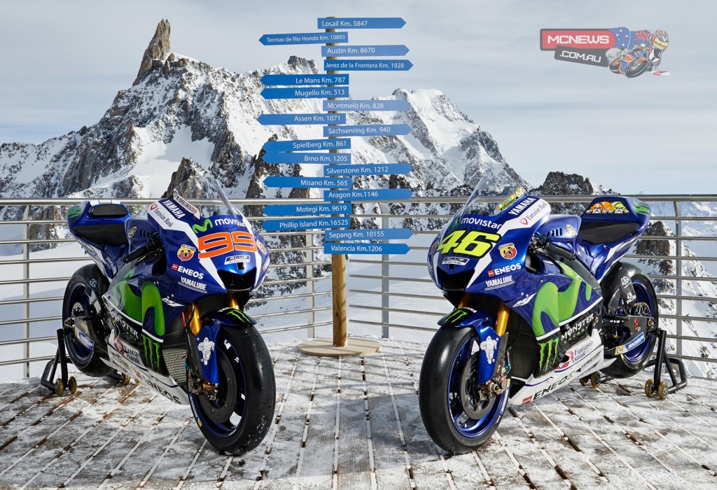 Yamaha YZR-M1 on Mont Blanc Massif - Image by Guide De Bortoli