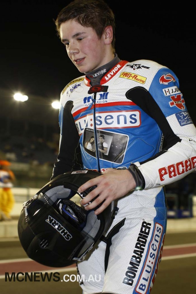 A young Scott Redding back at the first Qatar MotoGP night race in 2008