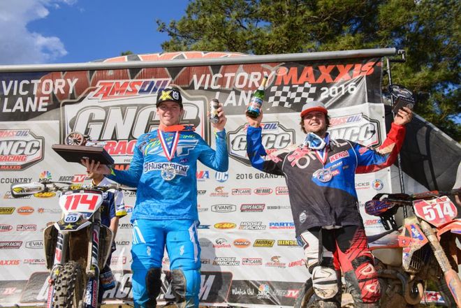 Strang and Russell on the podium
