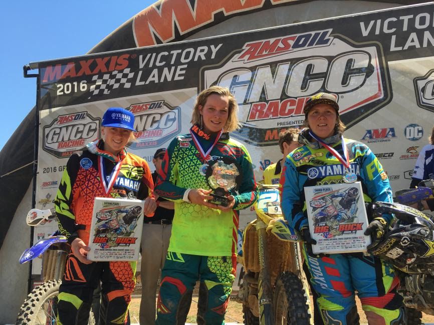 Mackenzie Tricker on top of the GNCC podium