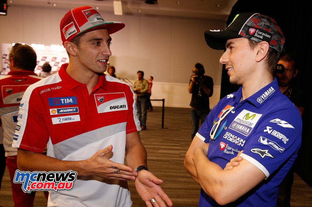 Andrea Iannone and Jorge Lorenzo at COTA