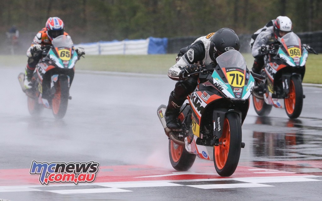 Jody Barry (717) won the KTM RC Cup race over Brandon Paasch (969) and Josh Serne (717). Photography by Brian J. Nelson.