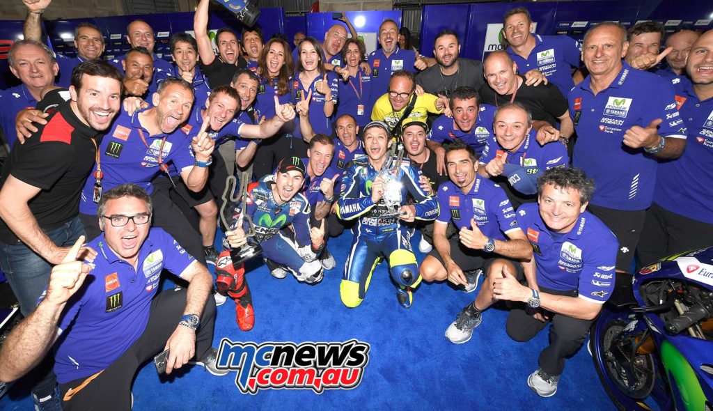 Yamaha celebrate their 1-2 at Le Mans MotoGP 2016